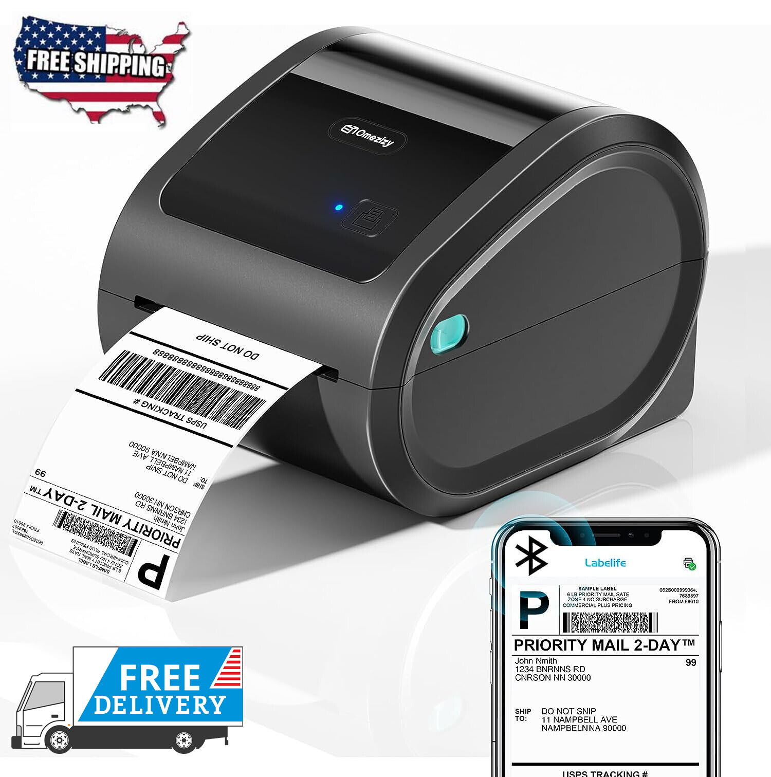 Bluetooth Thermal Shipping Label Printer for Shipping Packages Label Maker Lot