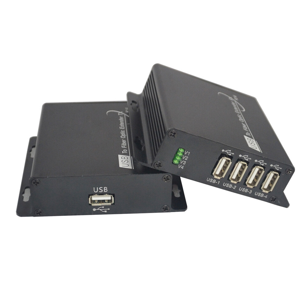 USB to Fiber Optic Converter USB2.0 Extender Singlemode 250m- 1 in 4 out,A set