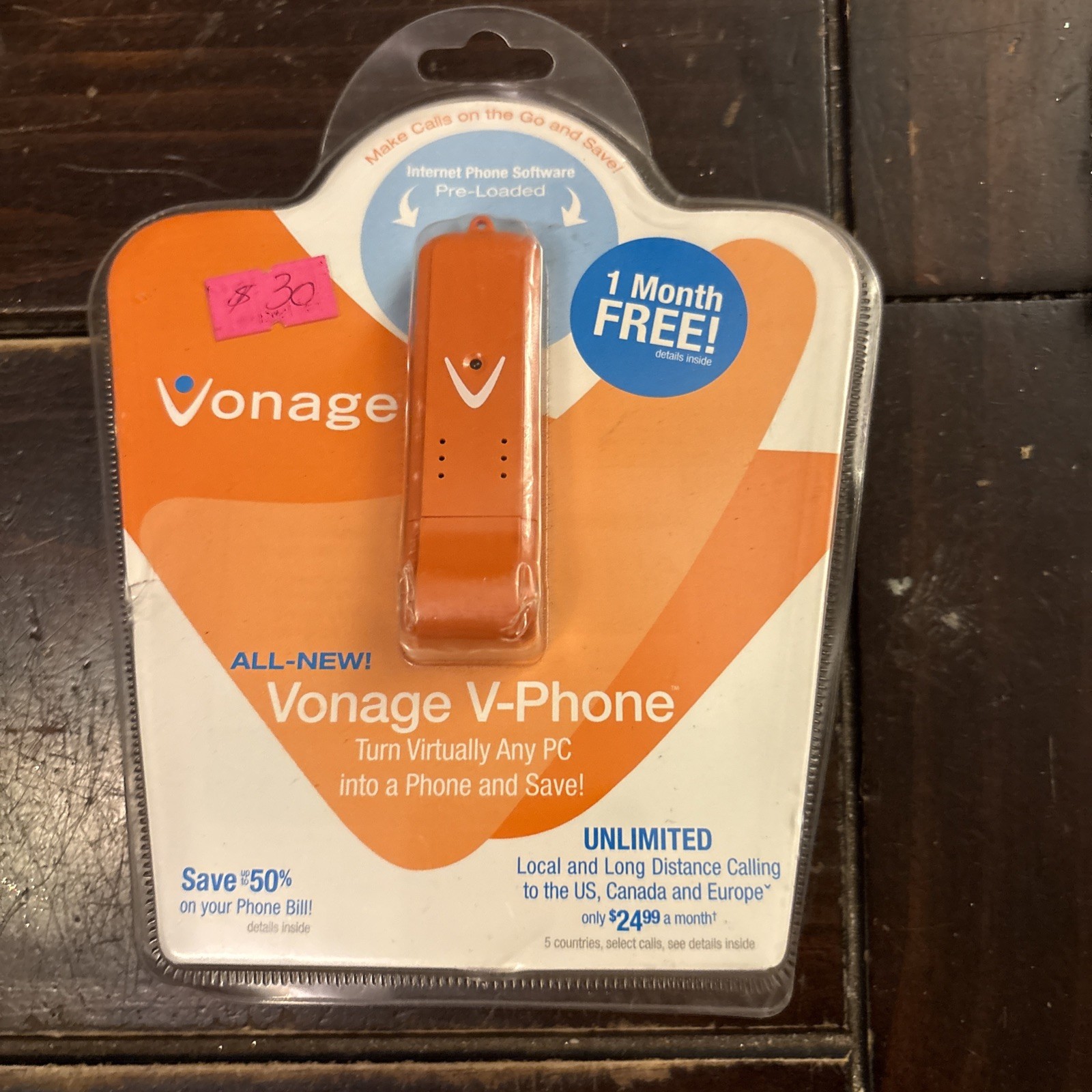Vonage V-Phone with 250MB USB Flash Drive (V256-USB11-VR) NOS 