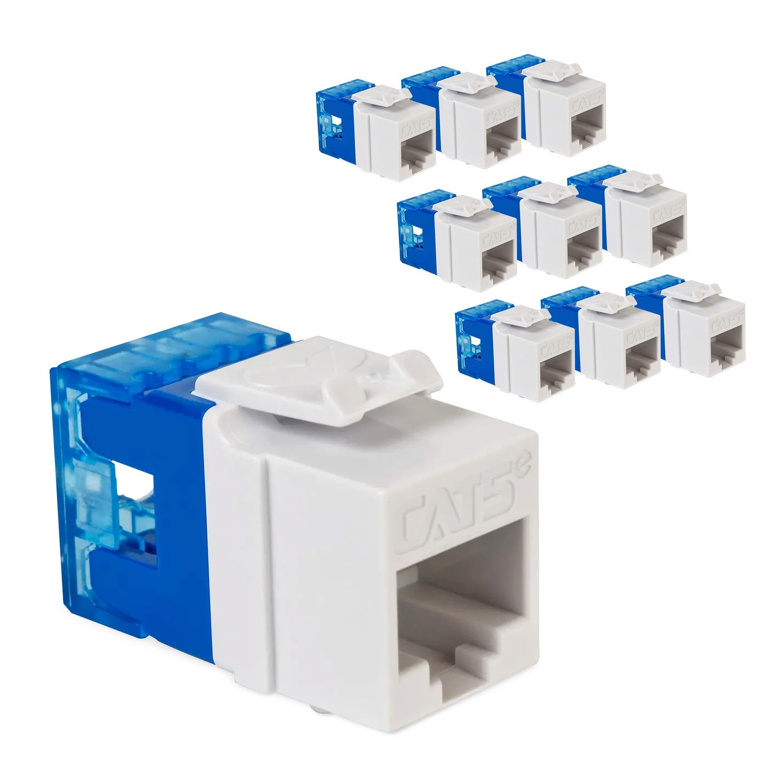 CAT5e Keystone Jack with Slim Profile 180 Degree Punch Down, RJ45 UL Listed P...