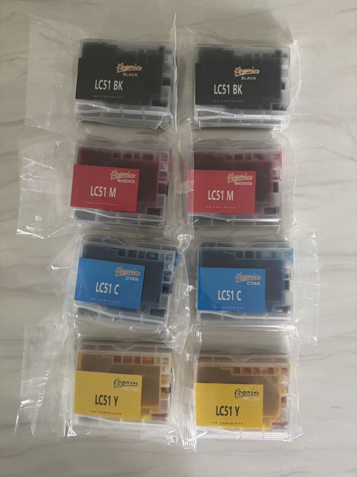 Kogain LC51 Ink Cartridge Set of 8 for Brother Printer Black Magenta Cyan Yellow