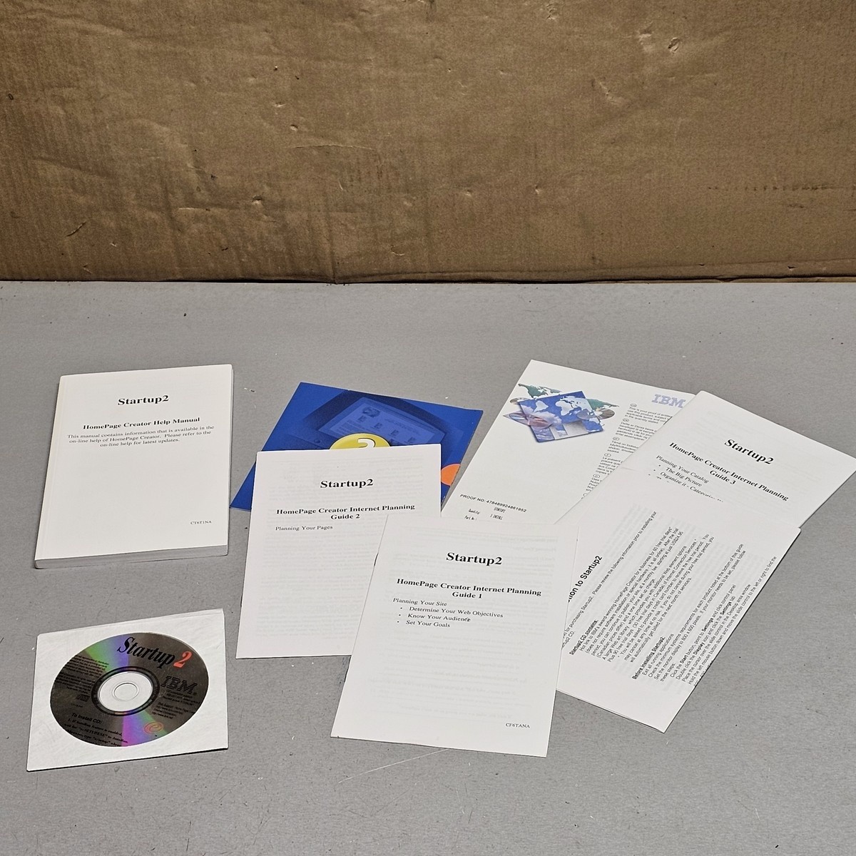 Startup2 HomePage Creator IBM Software CD Manuals Complete Vintage Internet