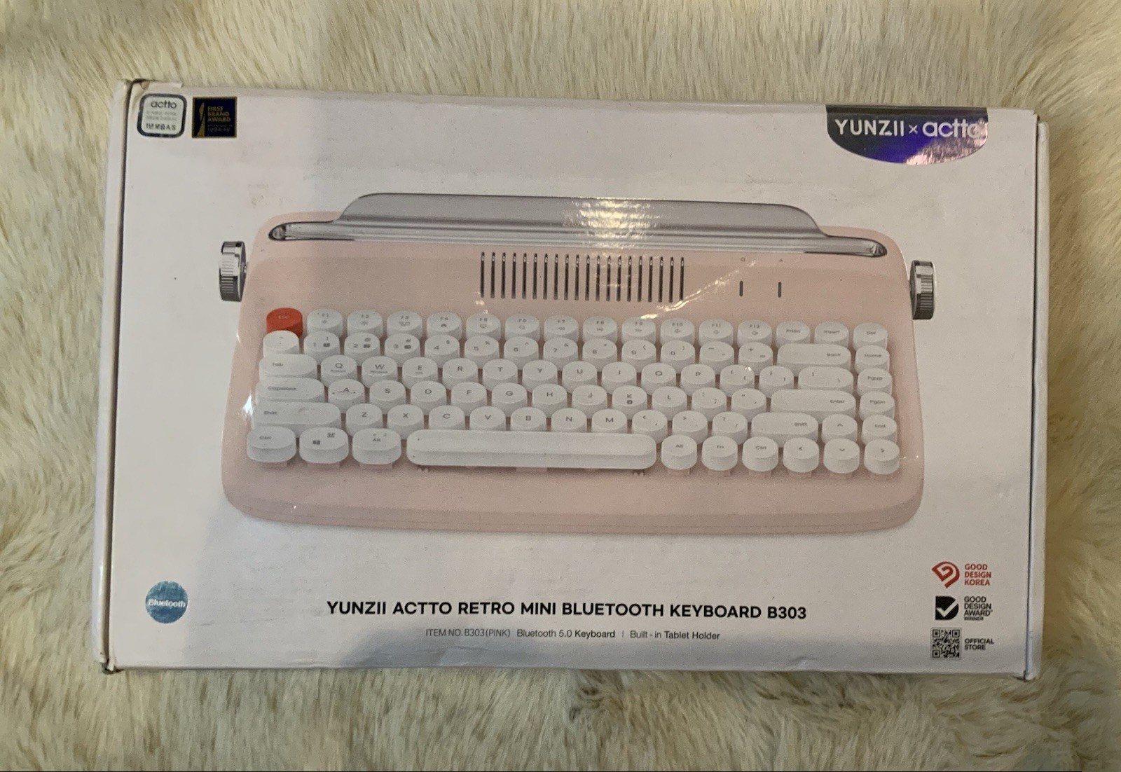 Yunzii Actto Retro Mini Bluetooth Keyboard B303- Pink