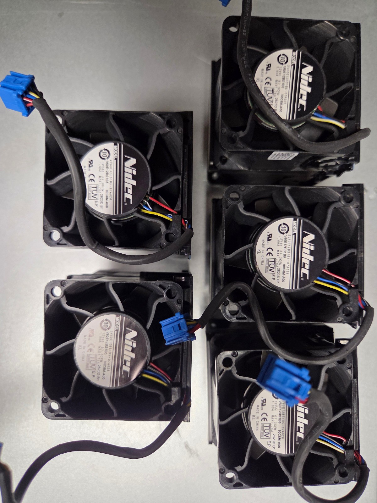 Nidec Server Cooling Fans 12V DC Brushless 4-Pin PWM High Speed Lot of 5 Tested