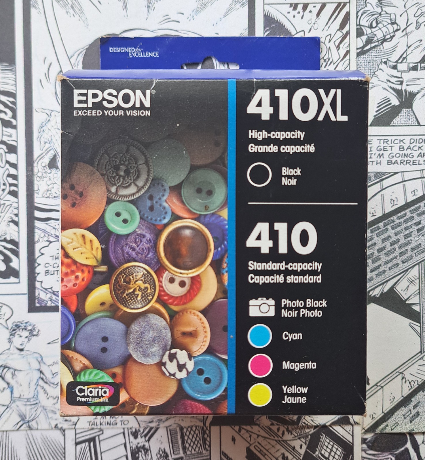 NEW Sealed Epson 410XL Black, Cyan, Magenta & Yellow Ink Cartridges Exp. 04/2024