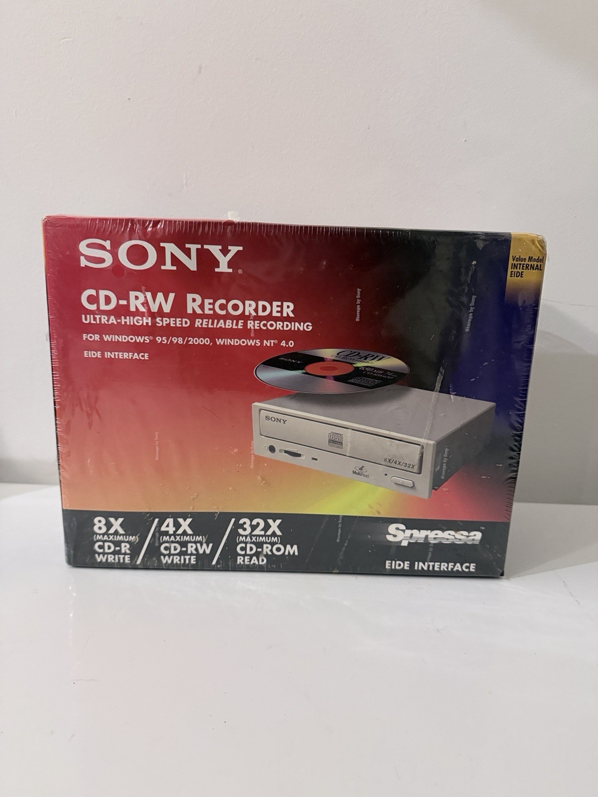 Sony CD-RW CRX140E Recorder EIDE 8x4x32 Internal Drive Windows 95/98/Me/2000 IDE