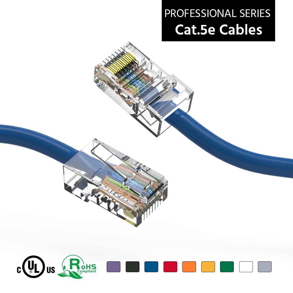 3Ft CAT5E UTP Ethernet Network Non Booted Cable Blue