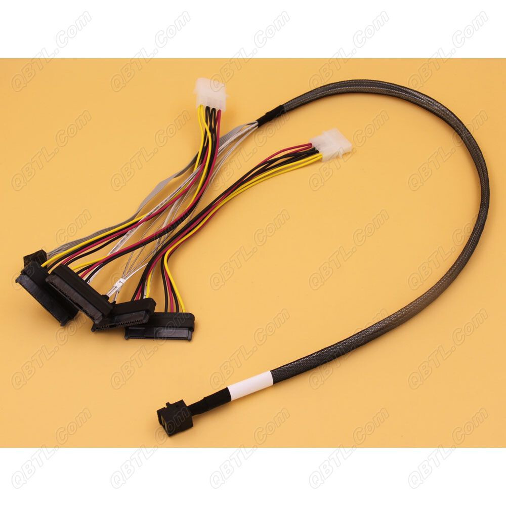 GenuineNew Amphenol 12Gbps Mini SAS SFF-8643 to 4xSAS SFF-8482 Cable RHS36-4819
