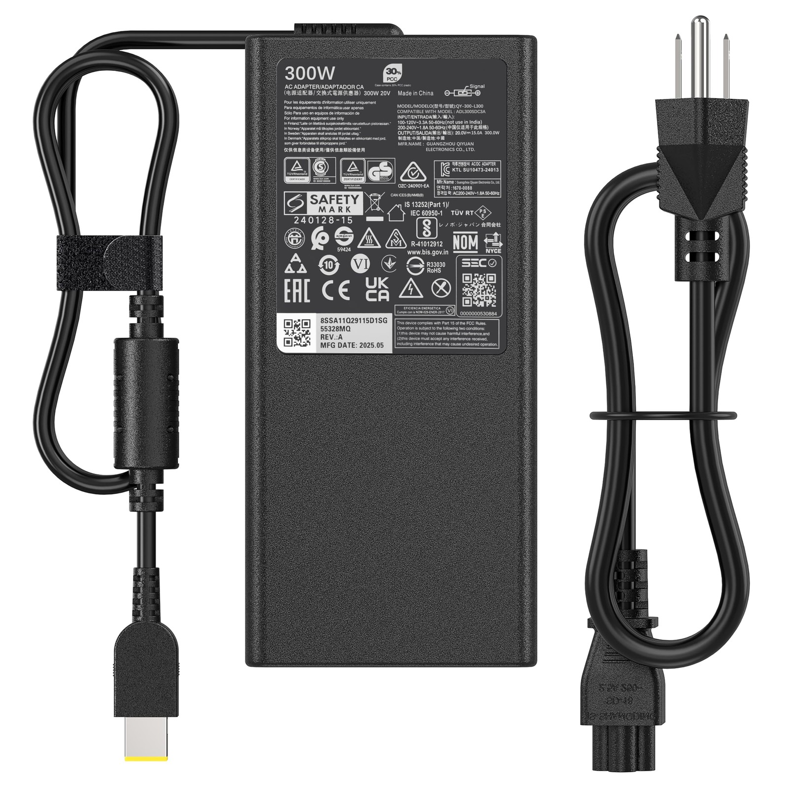 300W Slim Tip Laptop Charger Compatible with Lenovo Legion 5 Pro 7i Pro 5 7 9...