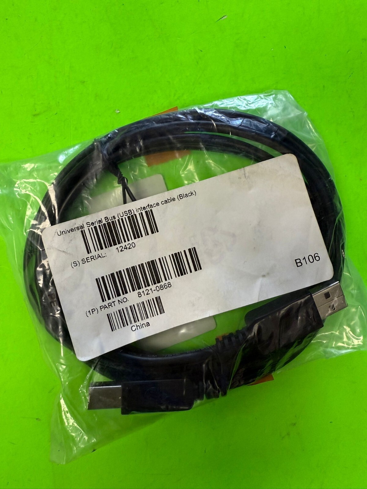 HP-8121-0868 USB 2.0  A to B, Printer / Scanner Cable, Black 6Ft