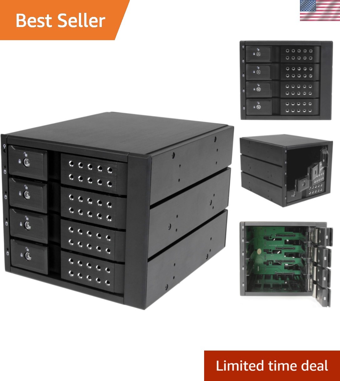 StarTech 4-Bay 3.5in SATA SAS Trayless Backplane, 6Gbps