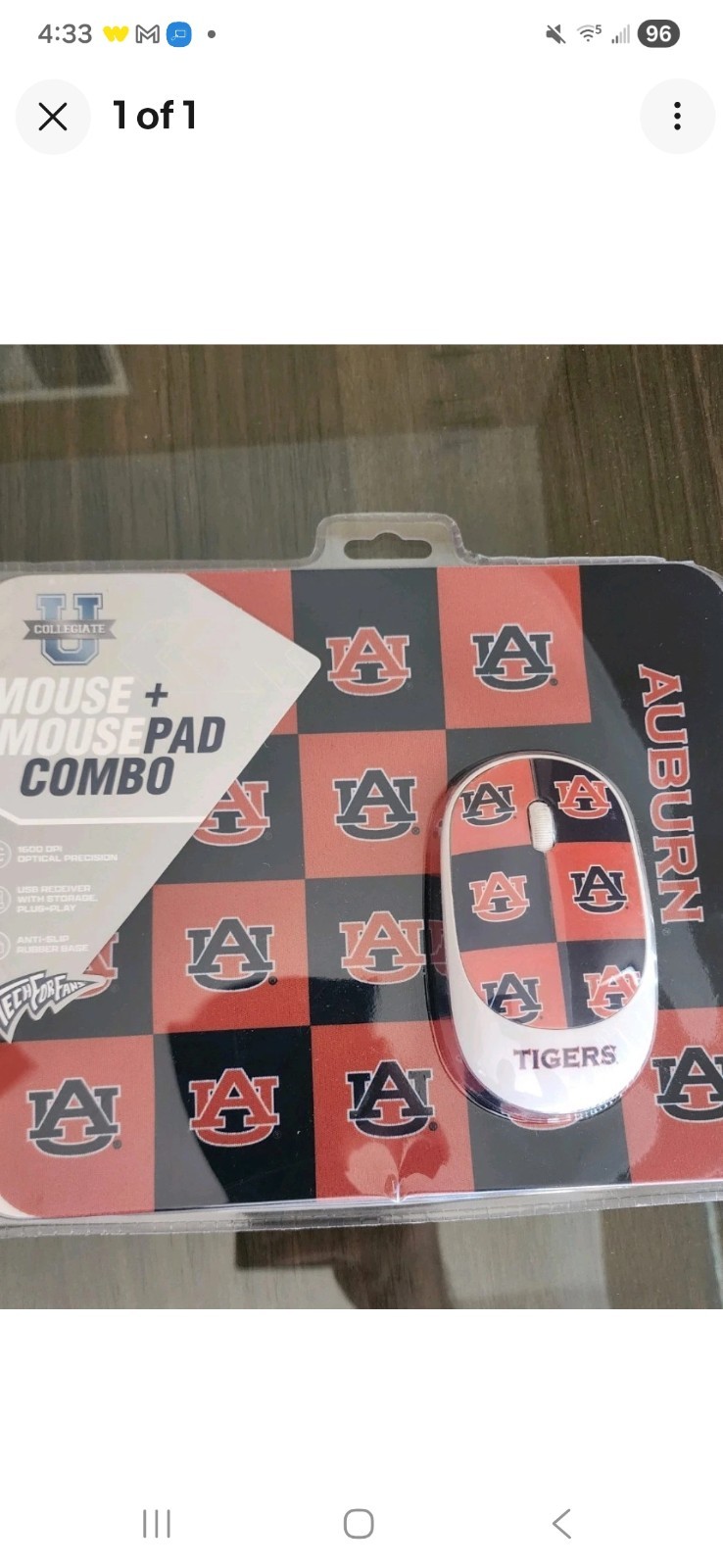 Auburn Tigers  Wireless  Mouse + Mousepad Combo By Soar