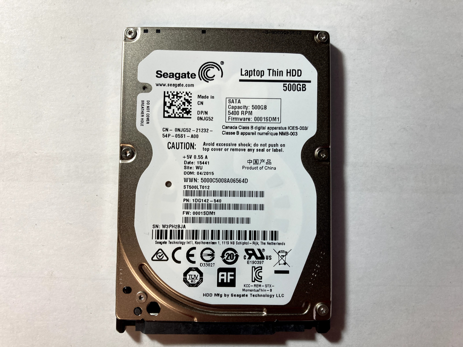 Seagate Momentus Thin 500 GB,Internal,5400 RPM,2.5" (ST500LT012) Drive Tested