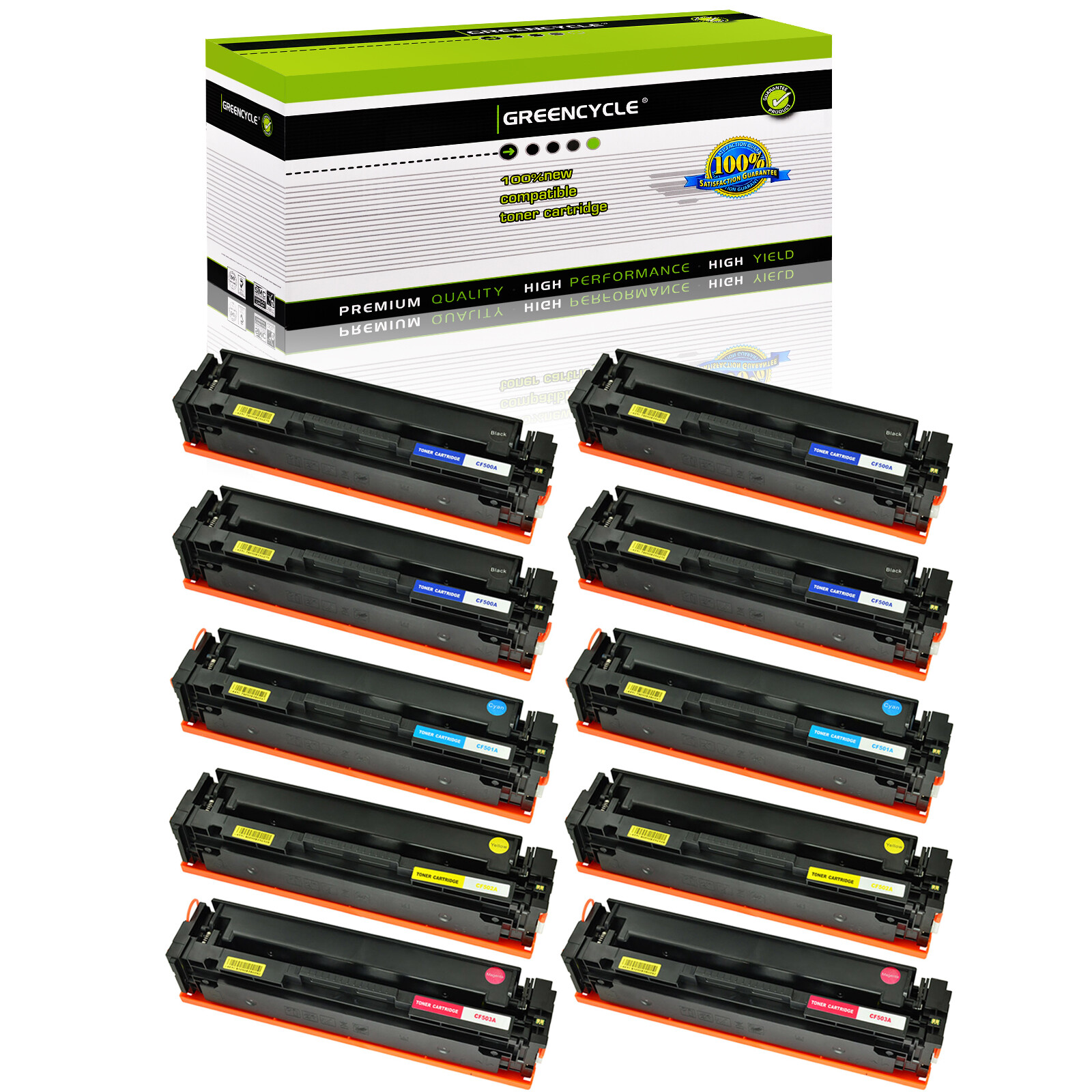 10PK Toner Compatible for HP 202A CF500A LaserJet Pro MFP M281FDW M281CDW M254DW
