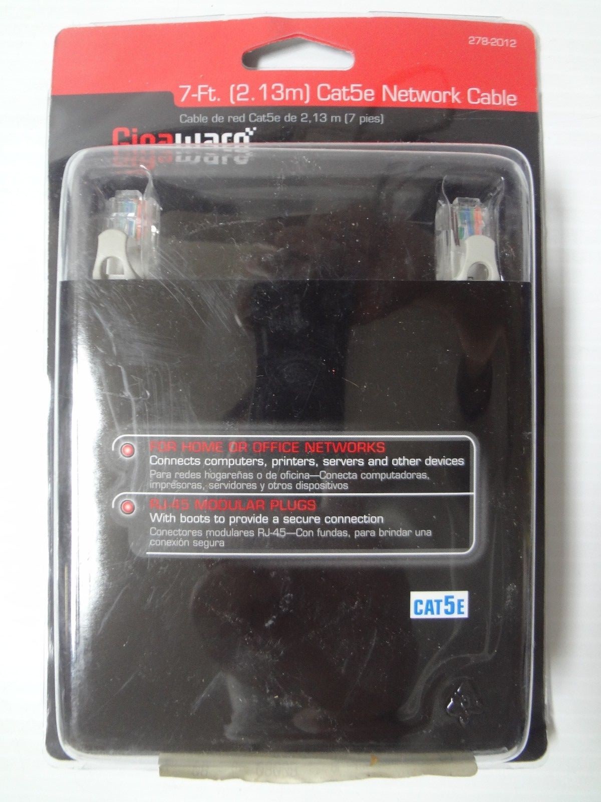 Gigaware 7 ft 2.13m) Cat5e Network Cable 278-2012  -10