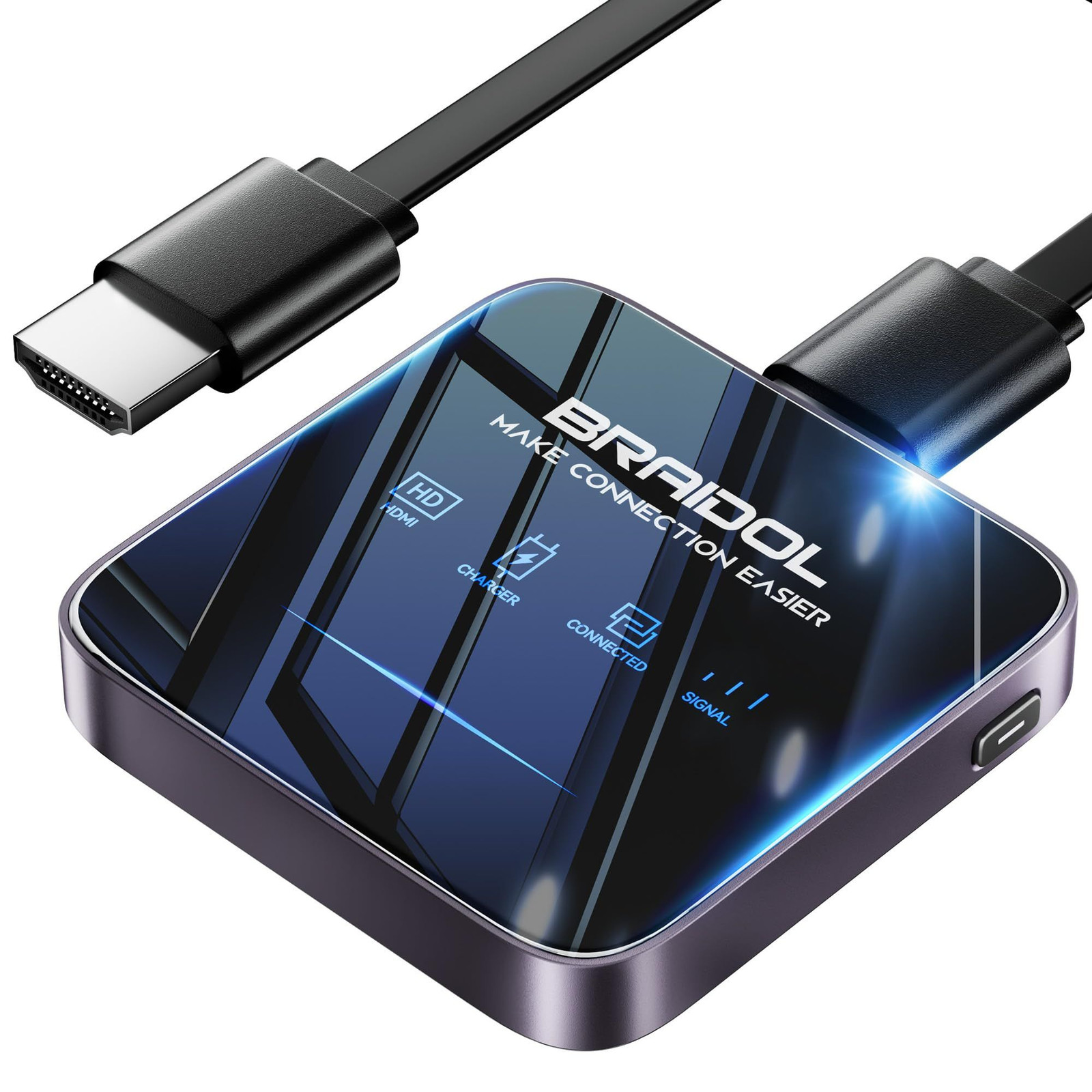2027 Upgraded Wireless HDMI Display Dongle Adapter, Receiver Streaming Grey