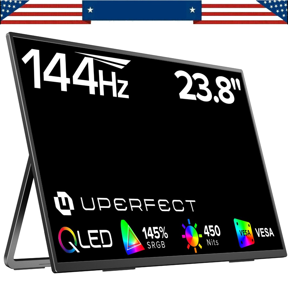 24" 144Hz FHD Portable Gaming&Office 2000:1 Monitor Display USB C For Laptop PS5