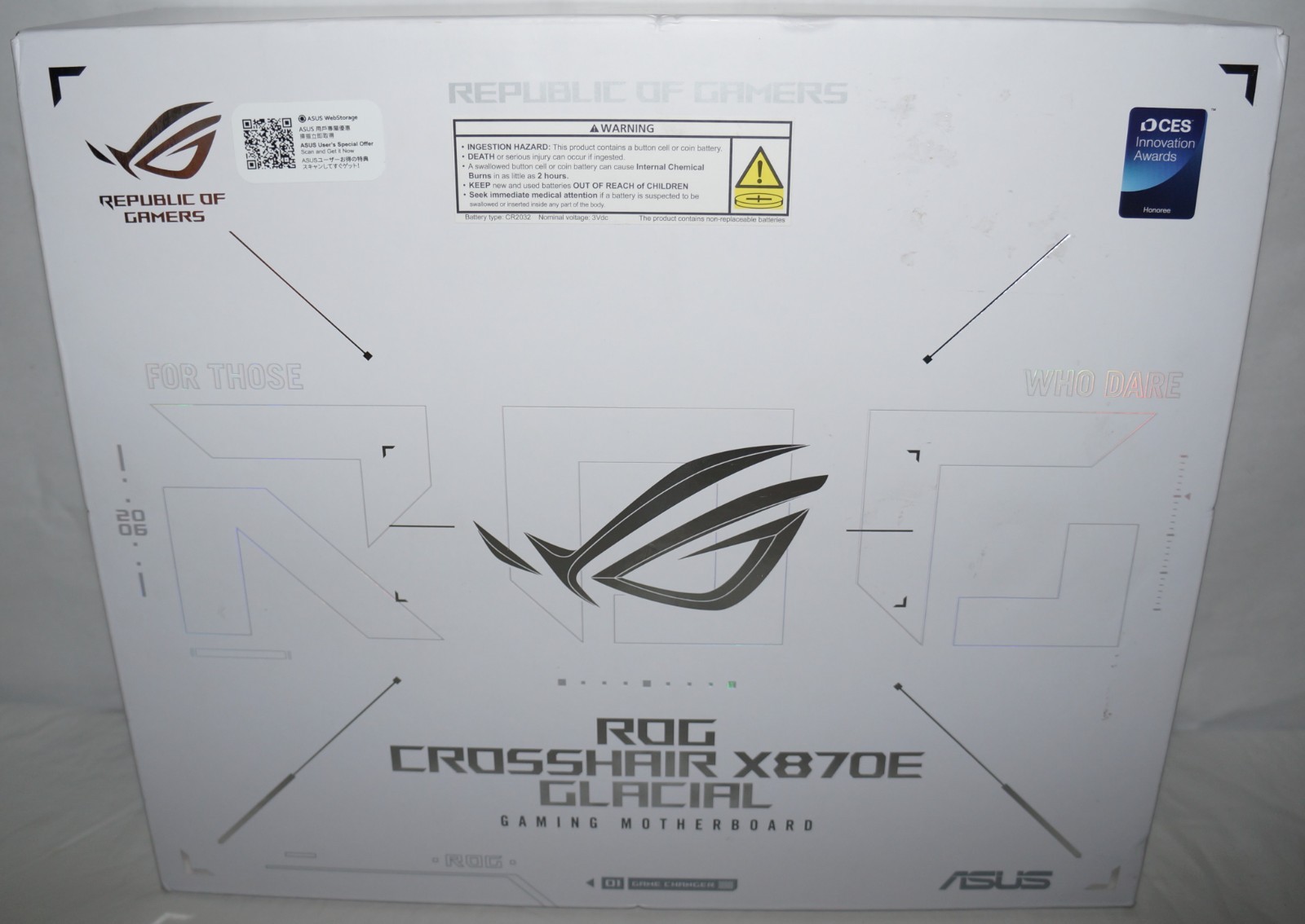 New Asus ROG Crosshair X870E GLACIAL Gaming Desktop eATX Motherboard w/Warranty