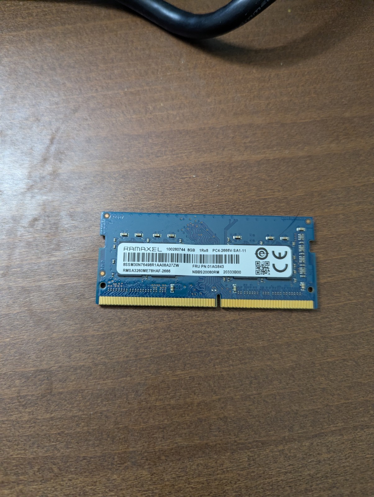 RAMAXEL 8GB DDR4 1RX8 PC4-2666V Laptop RAM RMSA3260NA78HAF-2666