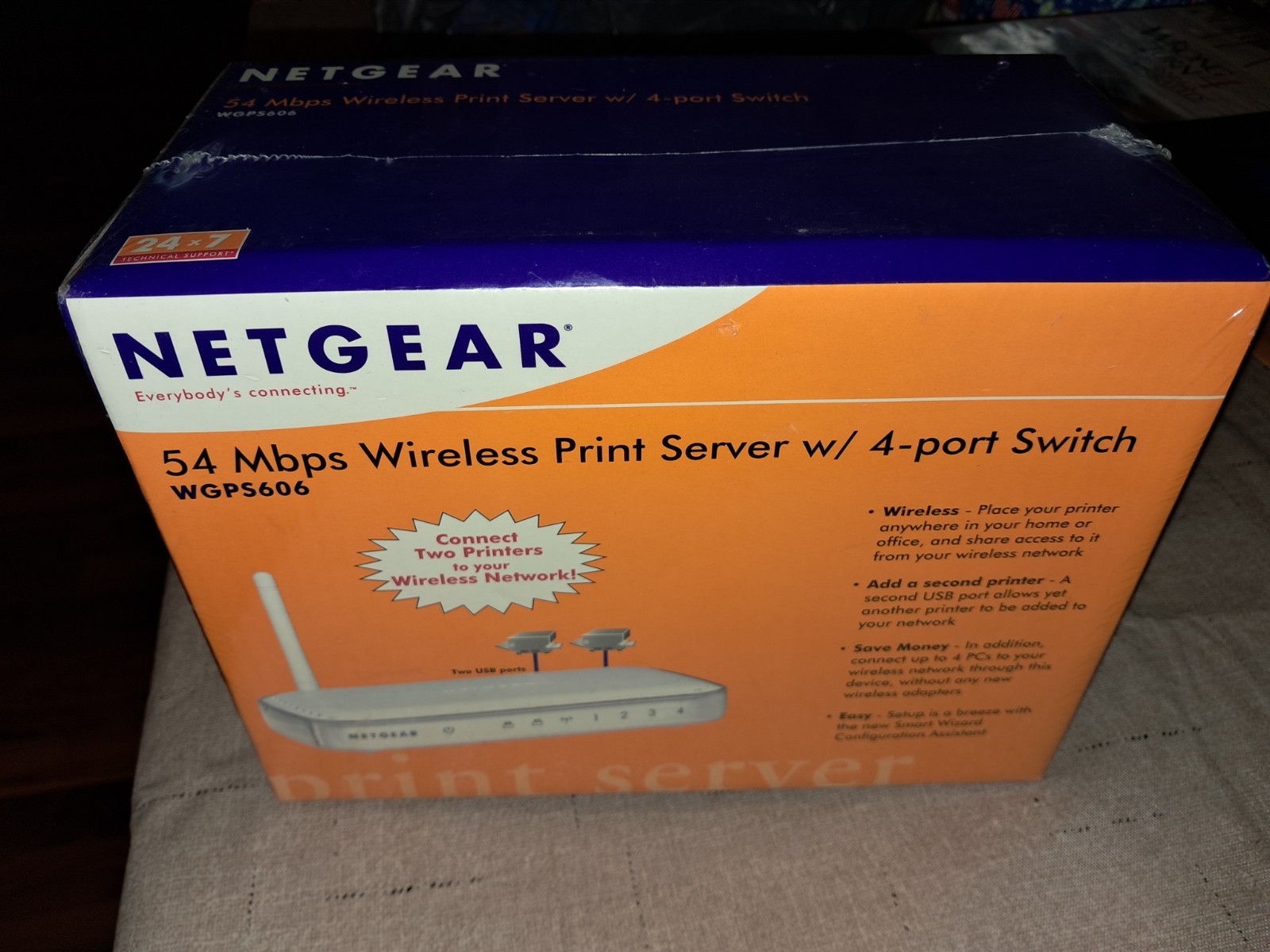 Netgear WGPS606 Wireless Print Server & 4-port Switch Brand New