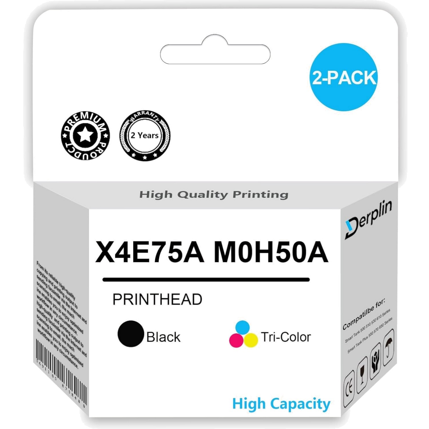 2-Pack X4E75A Print Head for Smart Tank Printers - High Yield & Stunning Color