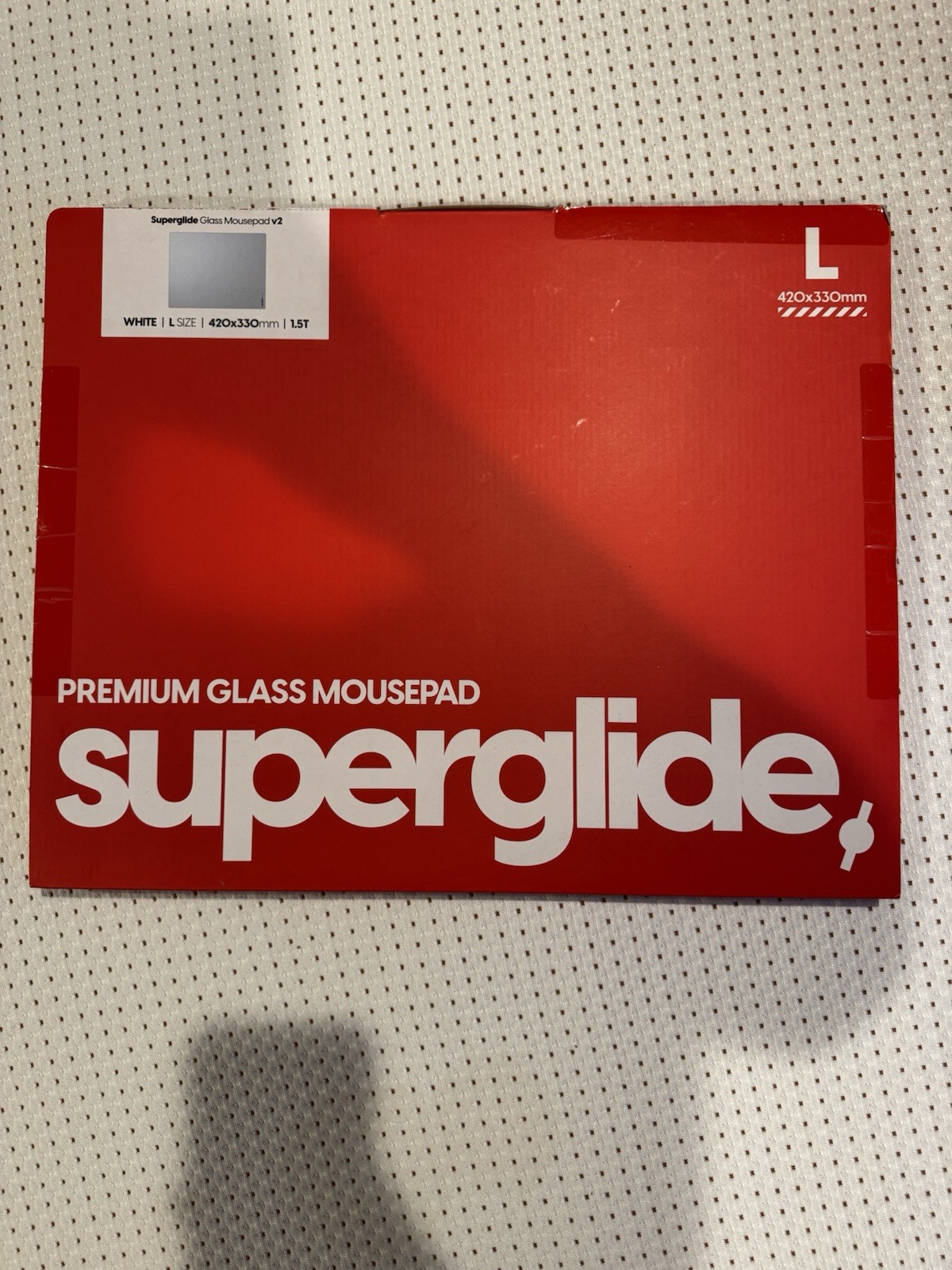 Pulsar Superglide Glass Gaming Mousepad v2 Size L (420mm x 330mm) - White