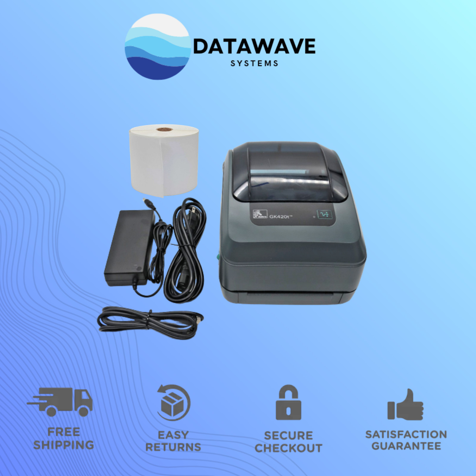 Zebra GK420T Thermal Transfer Direct Barcode Label Printer Ethernet USB 4x6 Roll