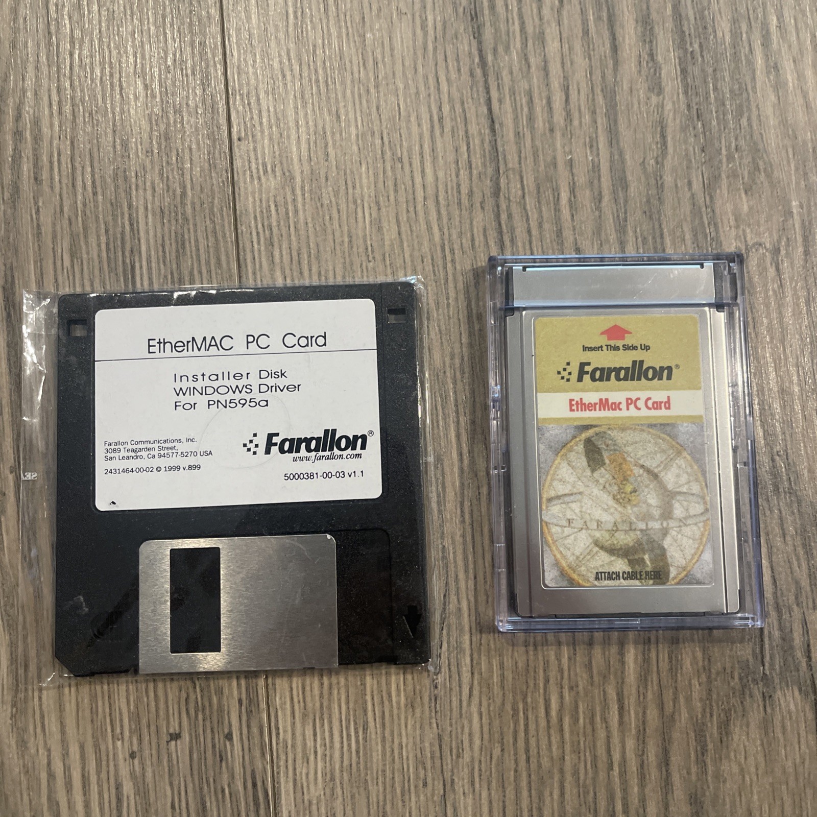 Farallon PCMCIA EtherMac Ethernet LAN PC Card Apple Mac without Dongle Cable