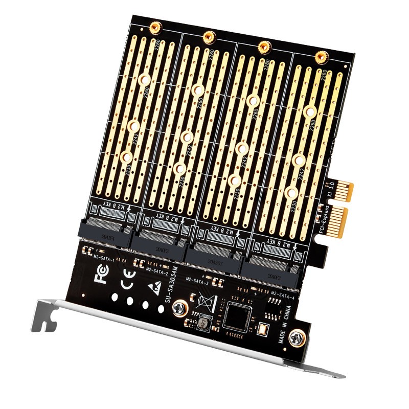 PCI-E X1 to four-disc m.2 B-Key SSD to PCIE NGFF SATA expansion