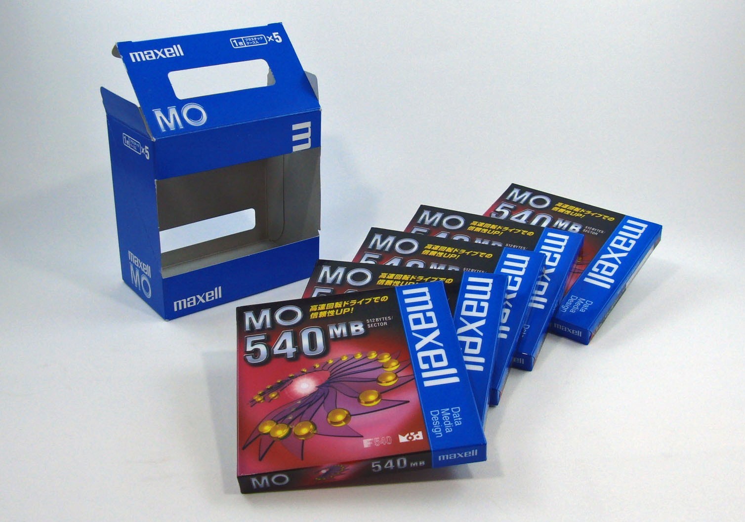 5x Unopened maxell 3.5inch 540MB Rewritable MO Disk from Japan