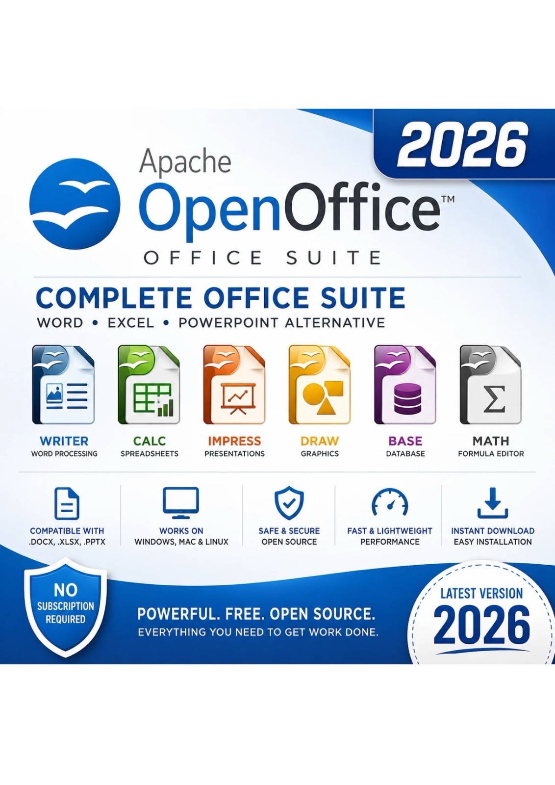 Open Office Software Suite for Mac-USB-Word Processing-Home-Student-Business