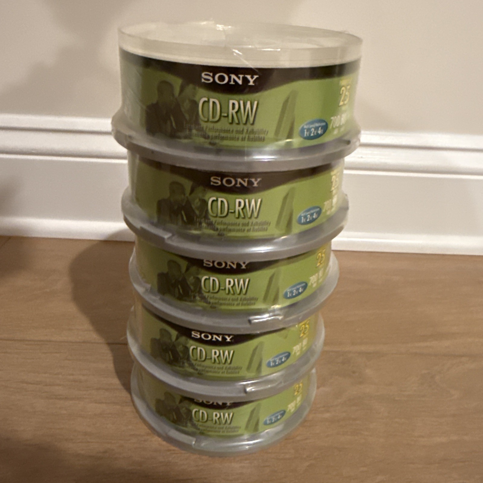 SONY CD-RW 80 MIN 700 MB 25 PACK Lot Of 5 NEW SEALED