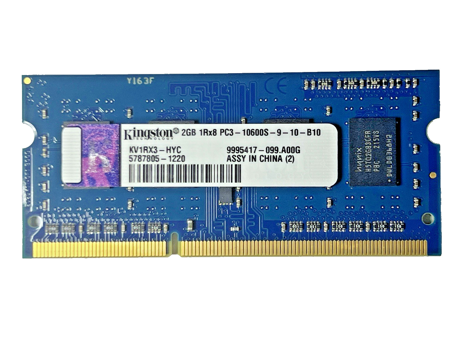 KINGSTON 3 x 2GB (6GB) Laptop RAM Memory 1Rx8 PC3-10600S KV1RX3-HYC TESTED