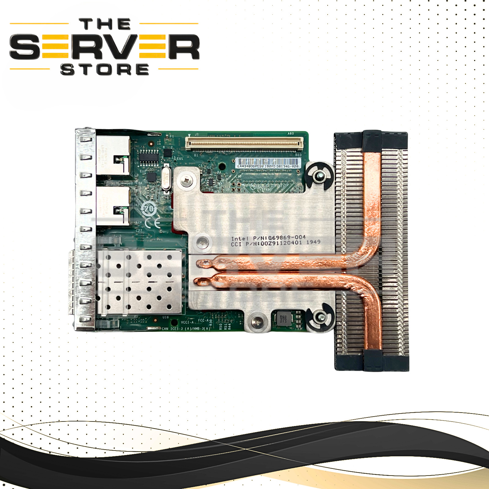 Dell Quad Port (2x Intel X520 10Gb SFP+ i350 1Gb RJ45) Network Card C63DV 0C63DV