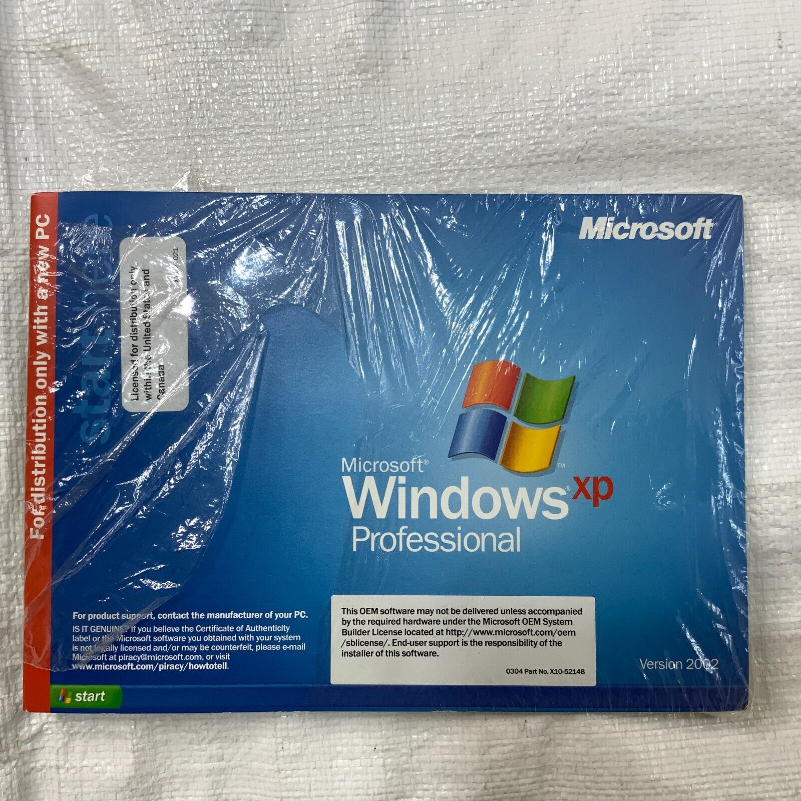 MICROSOFT Windows XP Professional Version 2002 With Product Key
