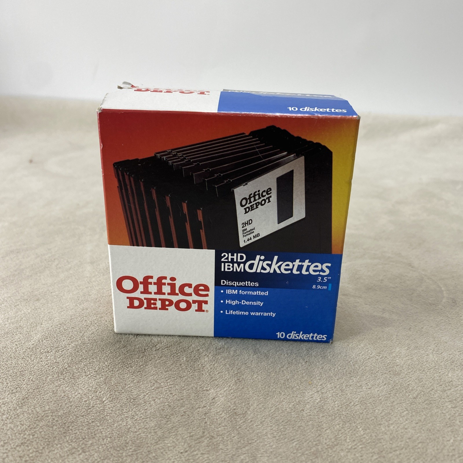 Office Depot 3.5 inch Diskettes 1.44 MB 2HD IBM Format Sealed Box Of 10