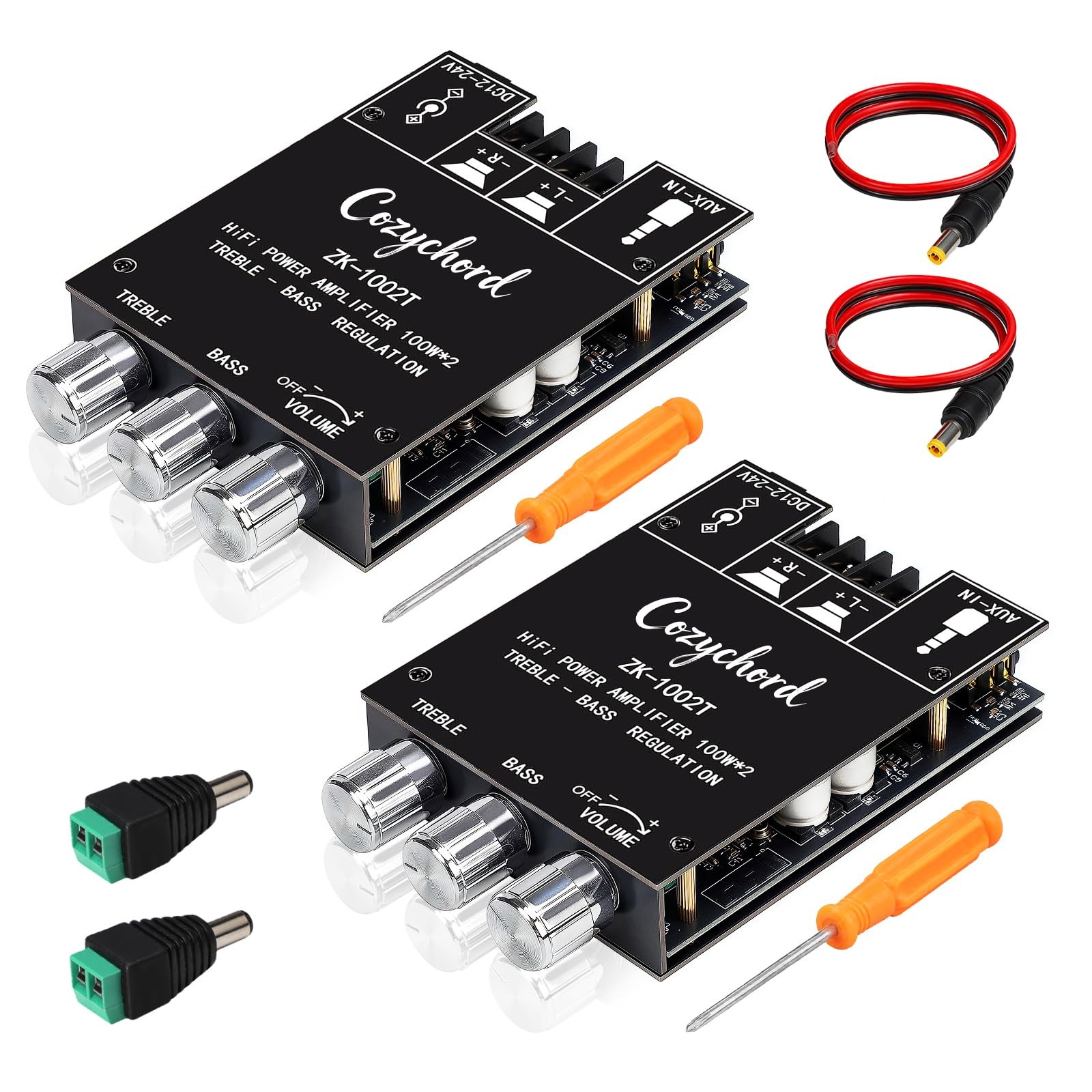 ZK1002T Bluetooth 5.0 Amplifier Board, 2.0 Channel 100W x 2