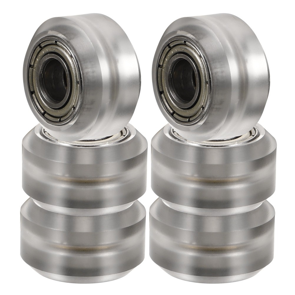 6Pcs Plastic Bearing Pulley Wheels for Printer Smooth Operation Silver Color
