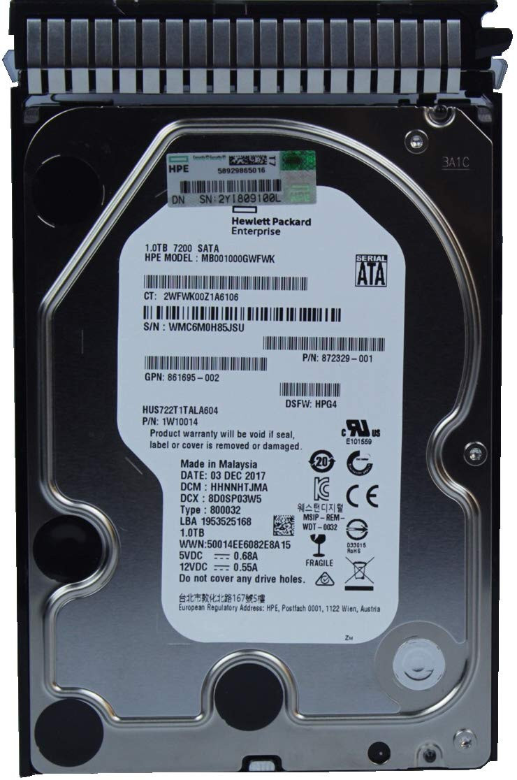 HPE 1TB 6G SATA 7.2K 3.5" LFF MDL SC HDD