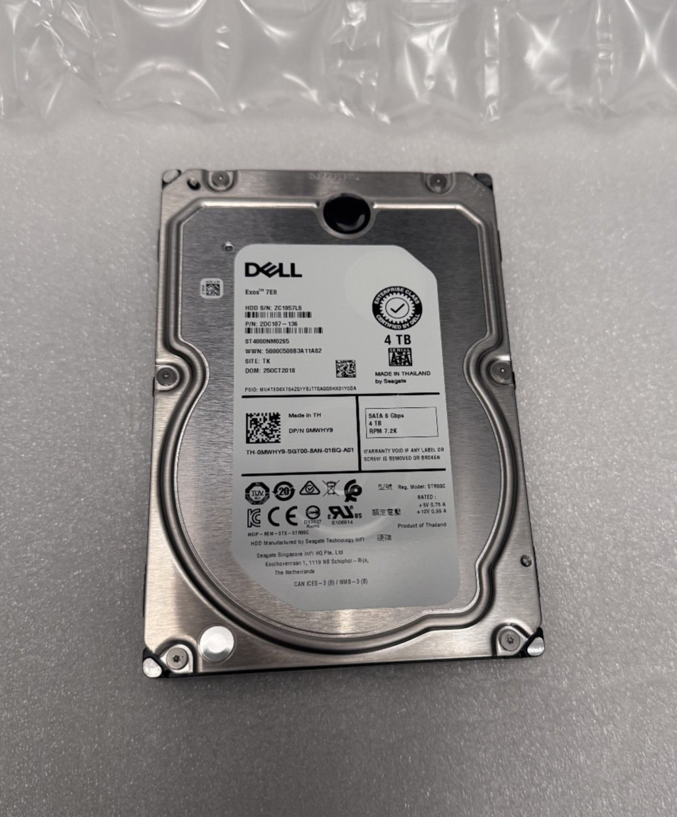DELL 4TB 3.5" SATA HDD 7200 RPM ST4000NM0265-2DC107, ENTERPRISE CLASS - 0MWHY9