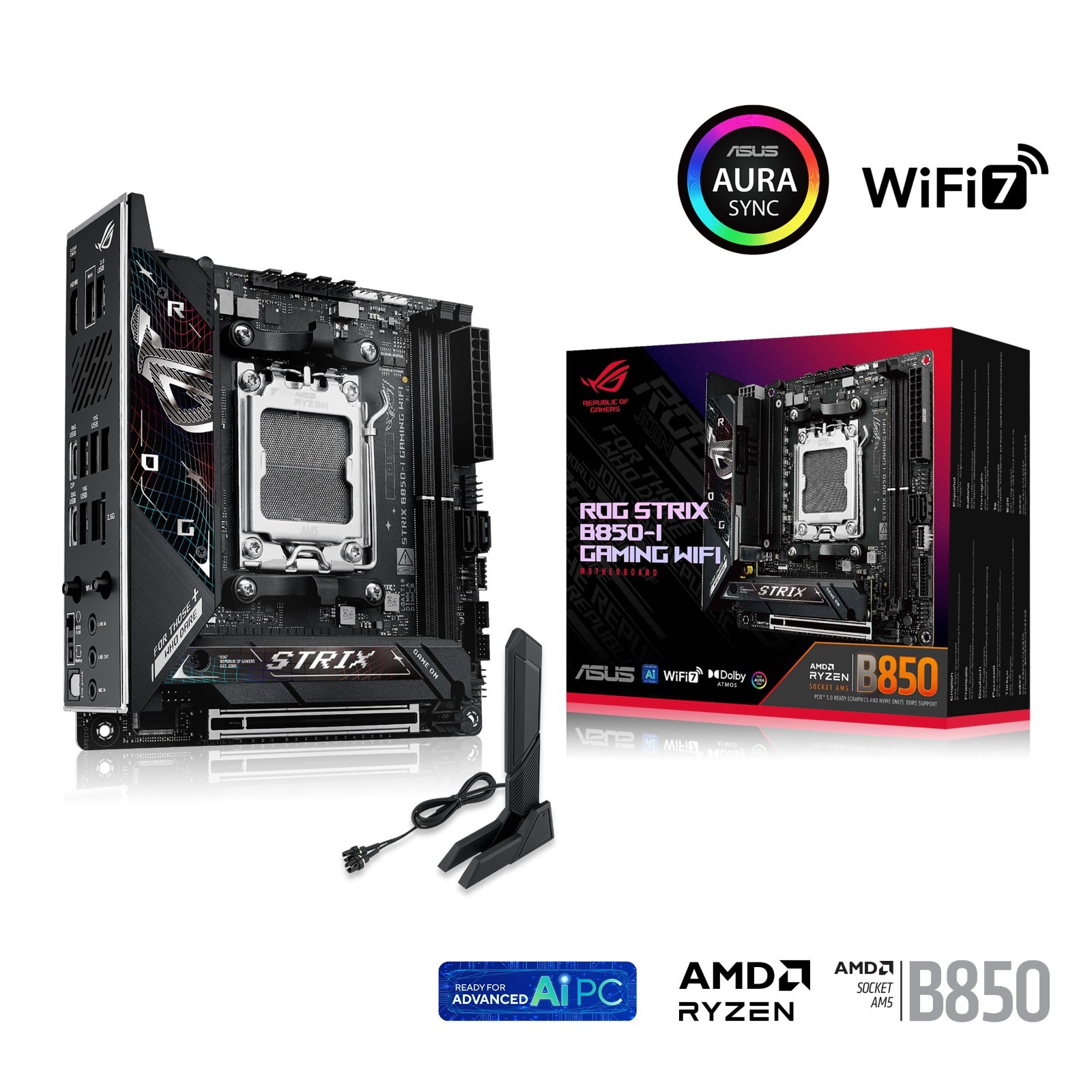 ASUS ROG STRIX B850-I GAMING WIFI AMD AM5 B850 Mini-ITX mITX motherboard 10+2+1
