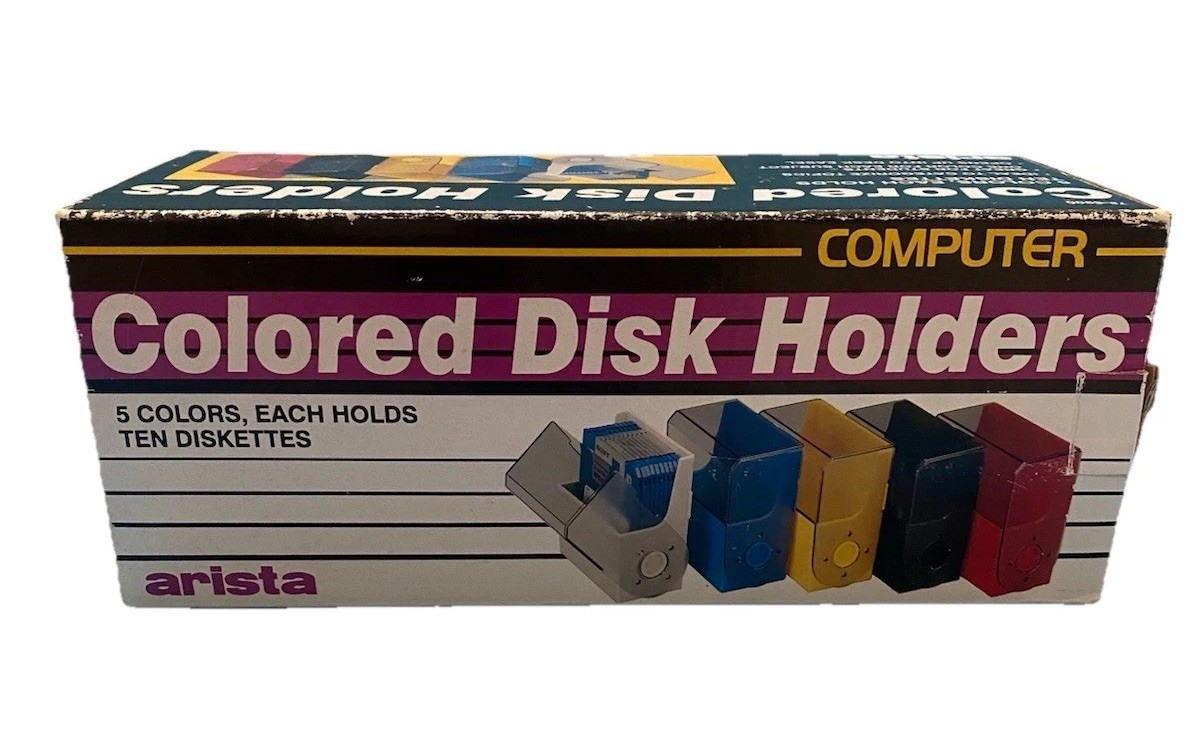 Color-Coded Diskette Holders (5) Each Holds 10 - 3.5 inch Disks