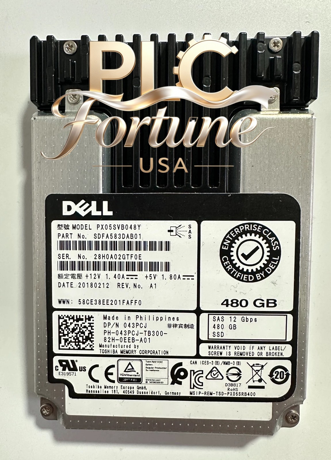 New DELL 043PCJ 43PCJ PX05SVB048Y 480GB SAS 12Gbps Mixed Use 2.5'' Internal SSD