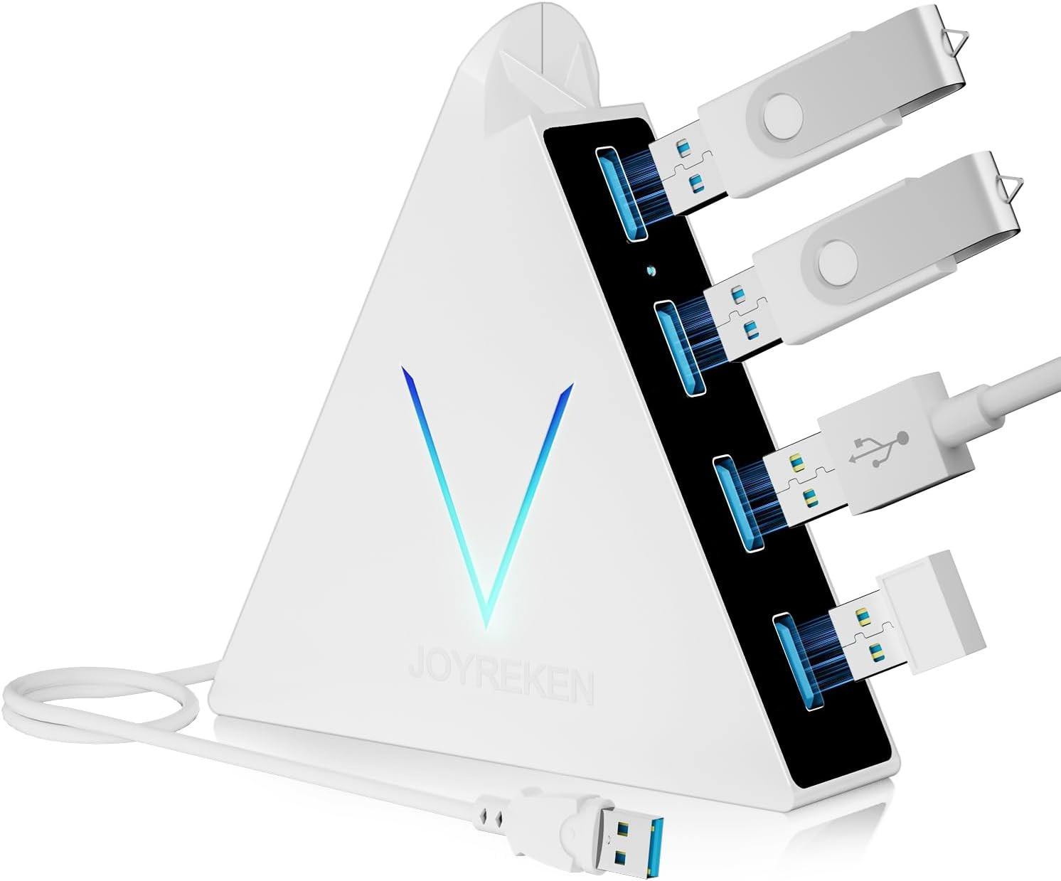 USB 3.0 Hub,4 Port USB Hub Tower,2Ft Cable USB Splitter for Laptop,Pc