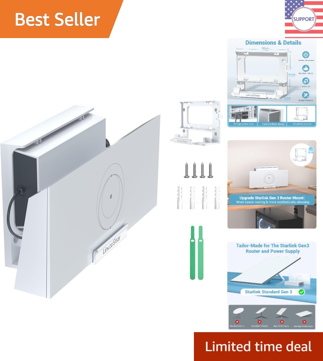 Durable Star-Link Gen 3/4X Wall Mount | Signal Optimized, Easy Installation