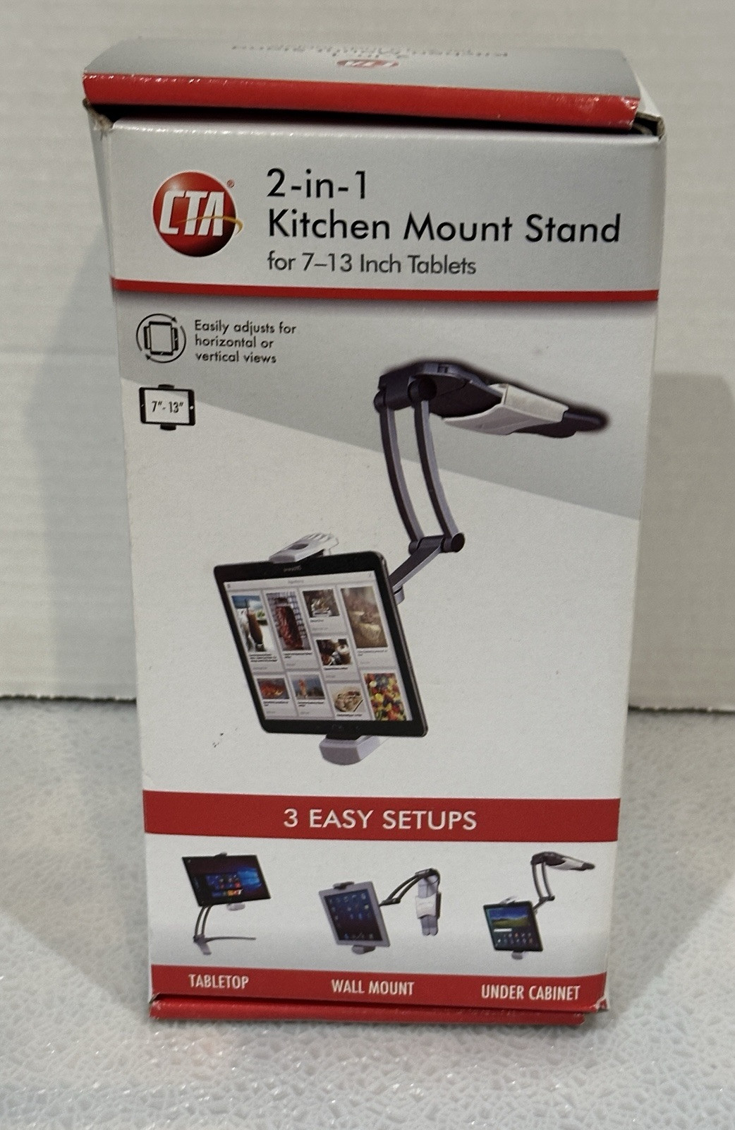 CTA Digital PAD-KMS 2-in-1 Kitchen Mount Stand for iPad/Tablet