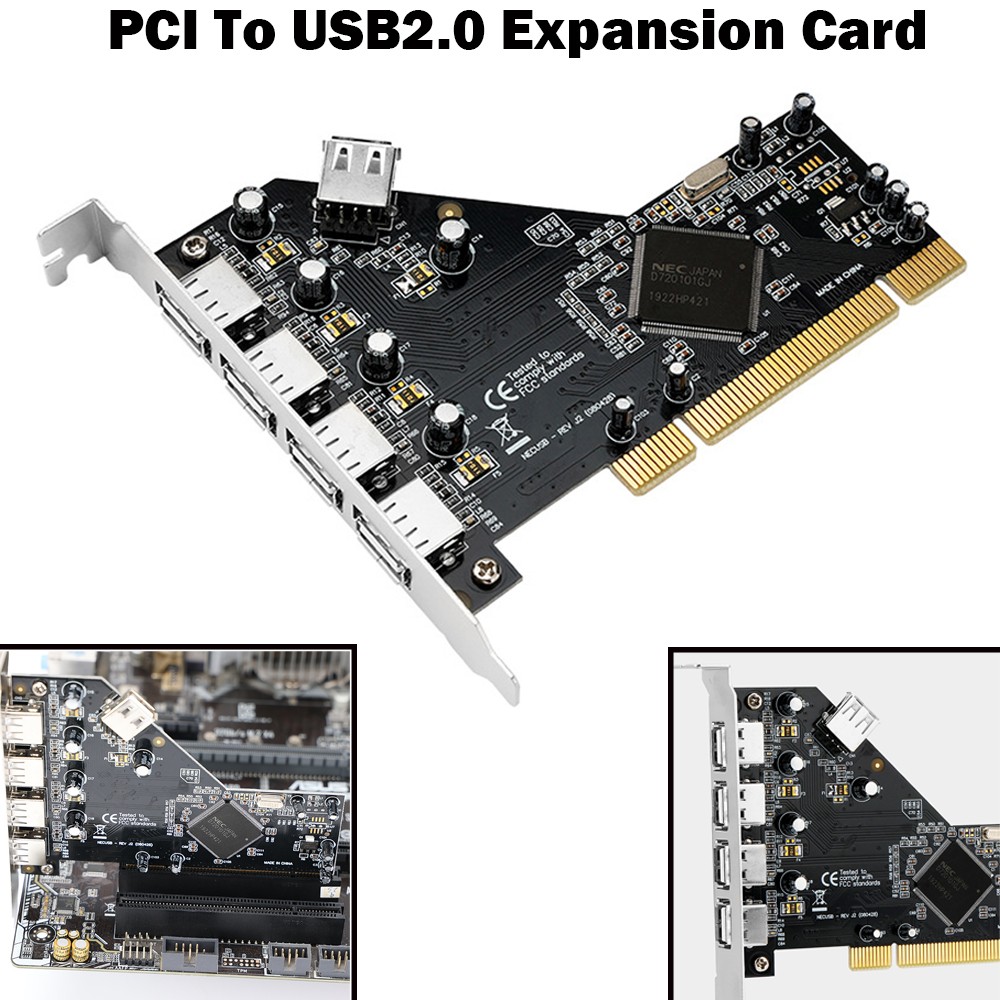 For NEC PCI to 4 Ports External + 1 Port Internal USB 2.0 Expansion Card Chipset