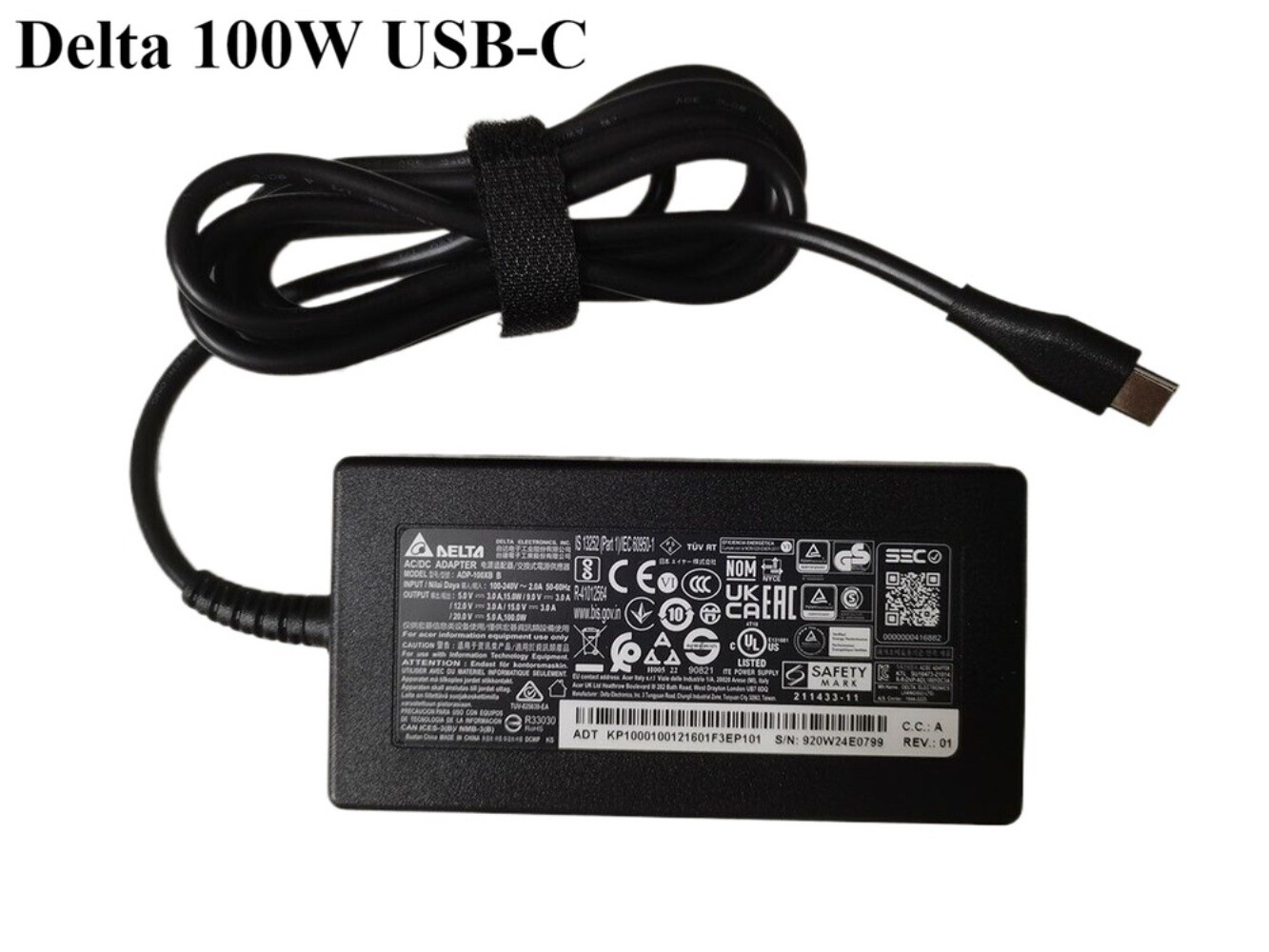 Genuine Delta 100W USB-C Charger ADP-100XB B for Acer Swift Go SFG14-71T-79ZM