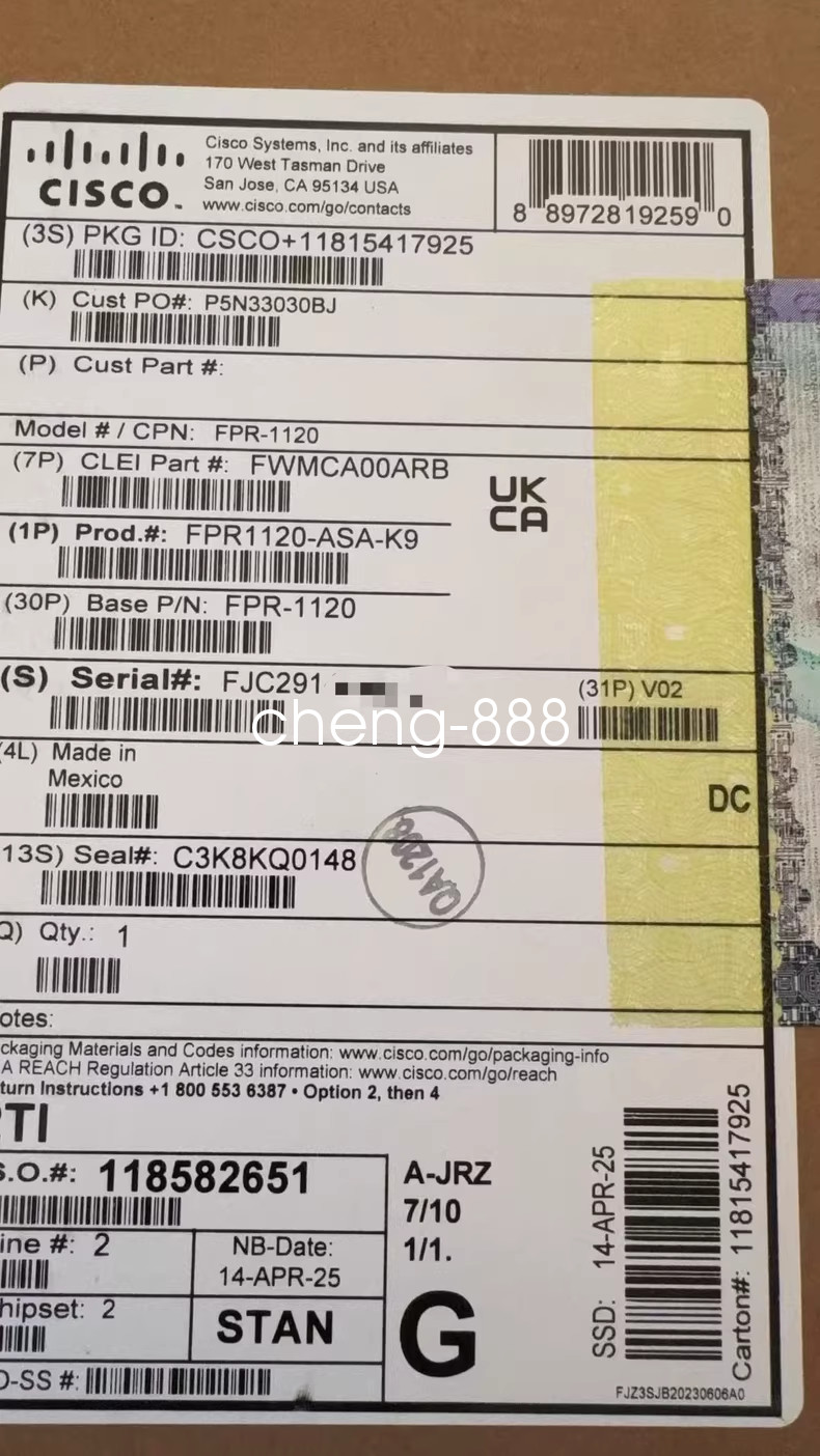 1PCS FPR1120-ASA-K9 Cisco Firewall Running ASA new via FedEx or DHL