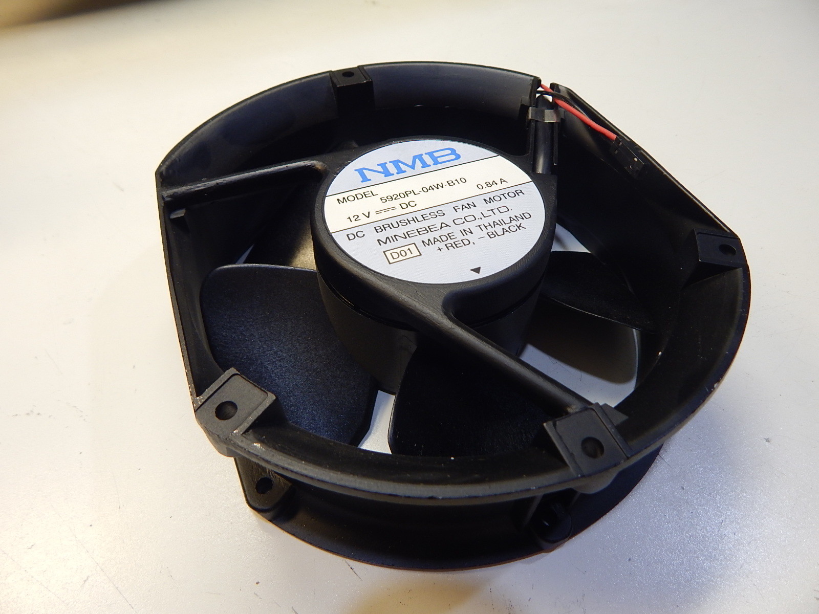 NMB 5920PL-04W-B10 12VDC 0.84 AMP LARGE DC BRUSHLESS FAN MOTOR 7" X 6" X 2"